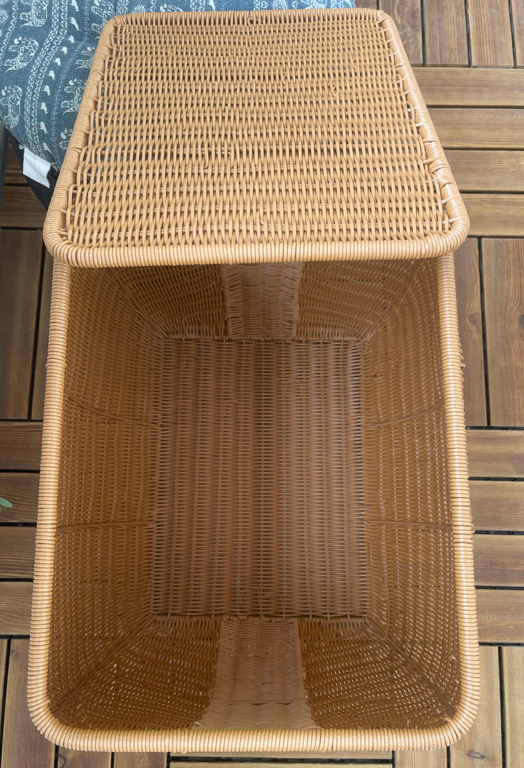 ELE LIGHT & DECOR Handwoven Laundry Hamper Synthetic Rattan with Lid With Handles