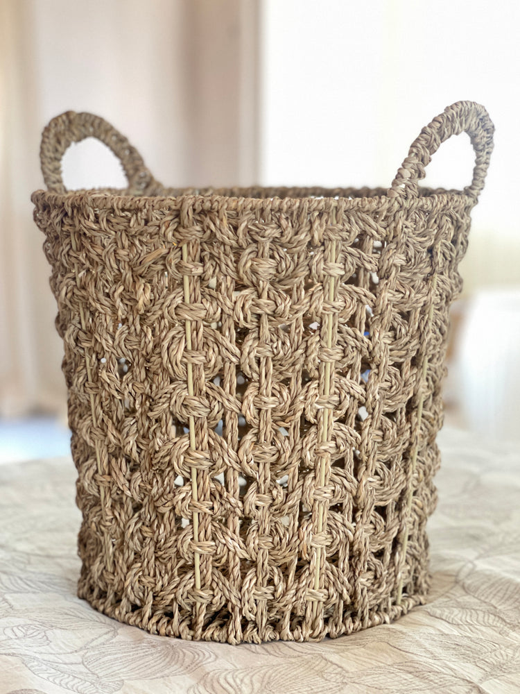 ELE LIGHT & DECOR Seagrass Bohemian Storage Baskets with Handles