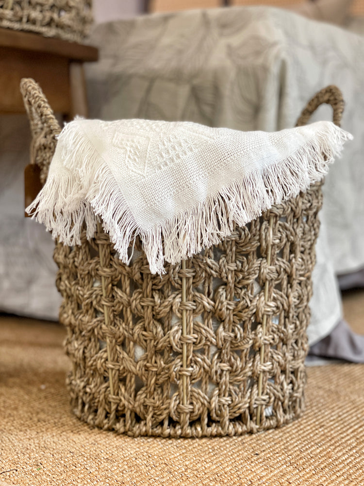 ELE LIGHT & DECOR Seagrass Bohemian Storage Baskets with Handles