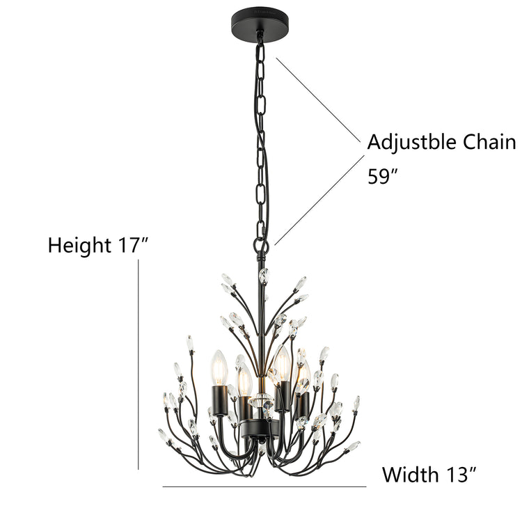 Bree Traditional 4-Light Mini Glam Crystal Chandelier