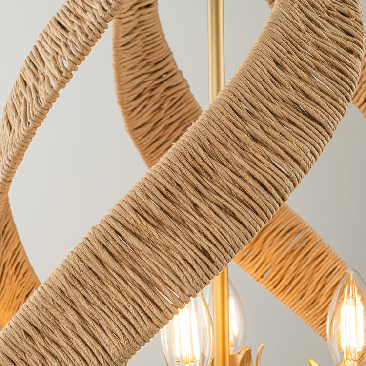 Elin 4-Light Contemporary Rattan Chandelier