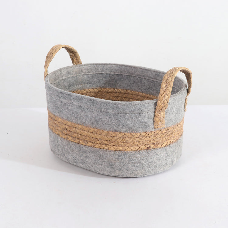 Woven Storage Baskets with Handles Set of 4 Decorative Bins
