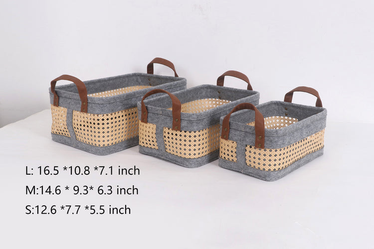 Bohemian Storage Basket for Shelves Set of 3