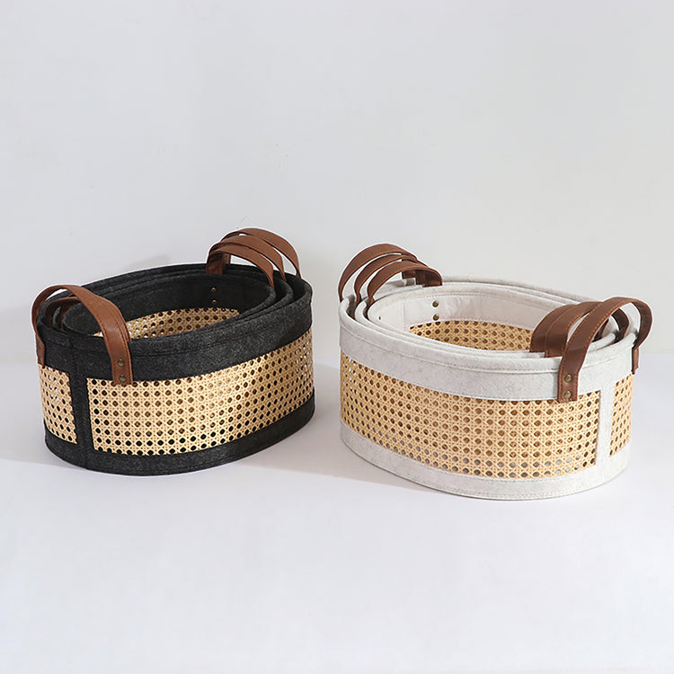 Coastal Storage Basket for Shelves Set of 3