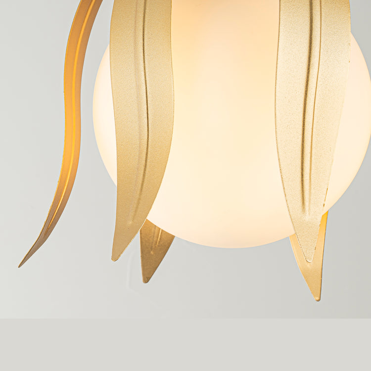 Lotus 1-Light Gold Semi-Flush Mount Light