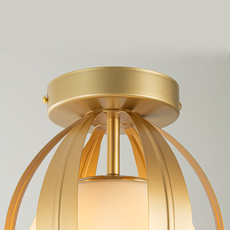 Lotus 1-Light Gold Semi-Flush Mount Light