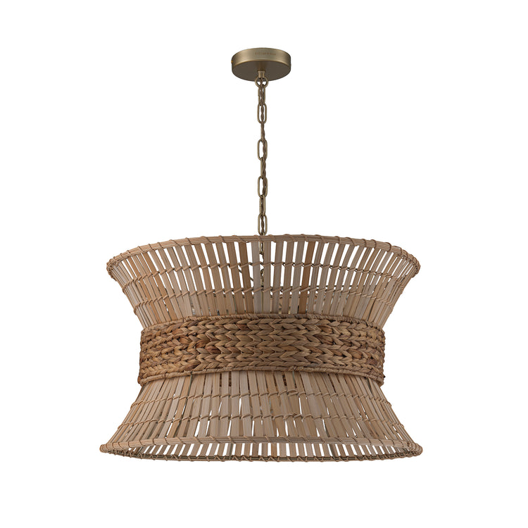 Umber 4-Light Modern Coastal Nautical Chandelier in Brass