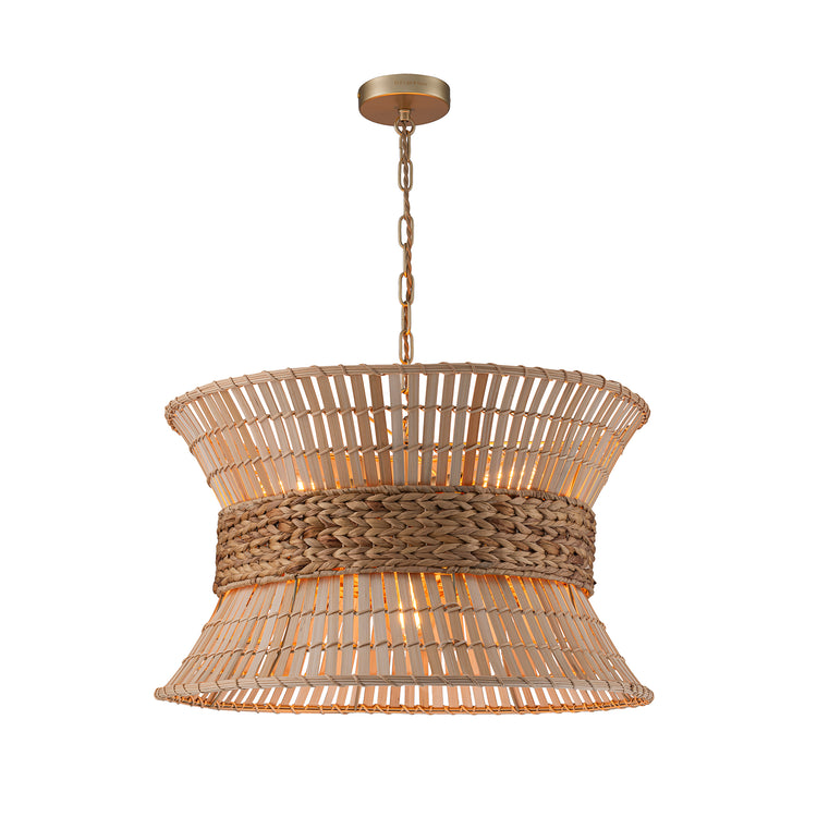 Umber 4-Light Modern Coastal Nautical Chandelier in Brass