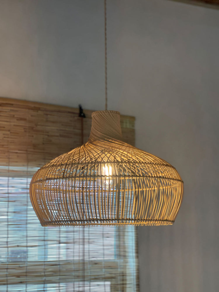 ELE LIGHT & DECOR Bohemian Modern Hand-woven Rattan Pendant Light Hanging Light