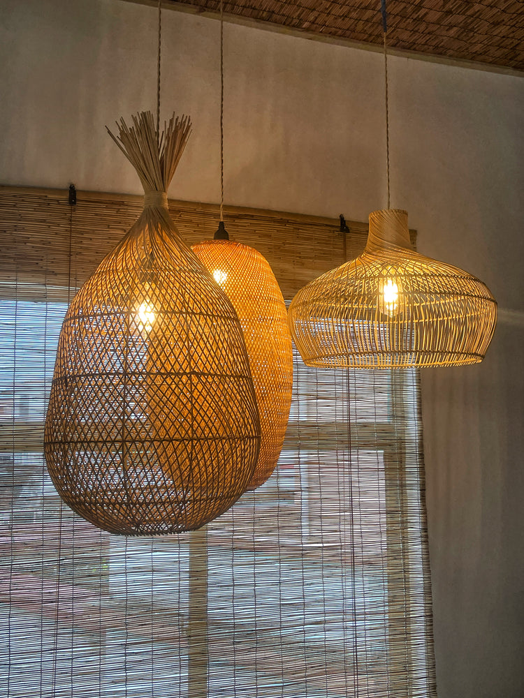 ELE LIGHT & DECOR Bohemian Modern Hand-woven Rattan Pendant Light Hanging Light