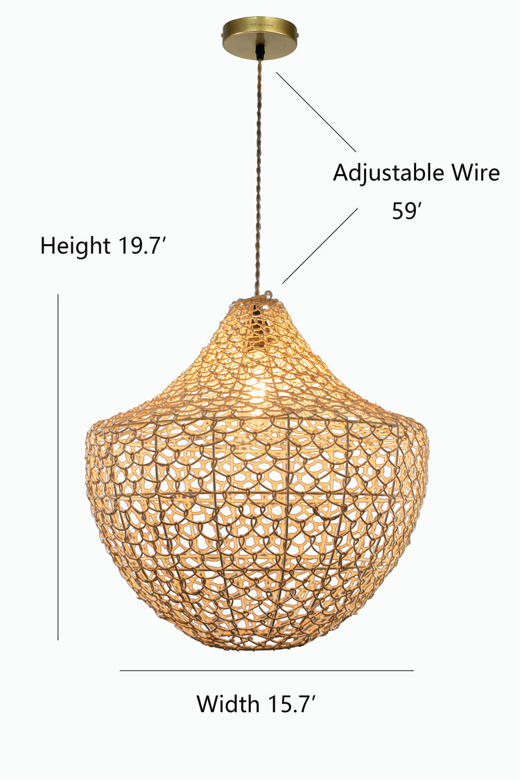 Woven Basket Pendant Light Natural Rattan Hanging Light