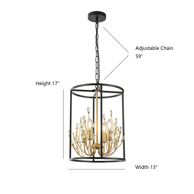 Nova 4-Light Modern Glam Crystal Chandelier