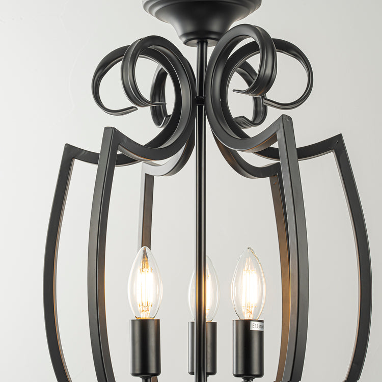 Meera 3-Light Modern Farmhouse Kitchen Lantern Chandelier