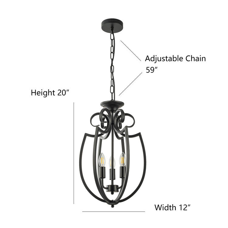 Meera 3-Light Modern Farmhouse Kitchen Lantern Chandelier