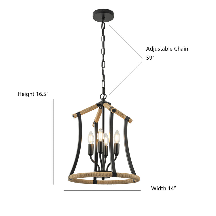 Margo 4-Light Modern Farmhouse Lanter Chandelier