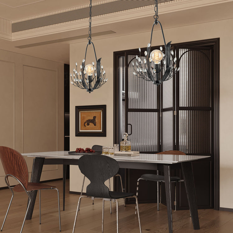 Lia 1-Light Kitchen Pendant Light with Crystal Accents