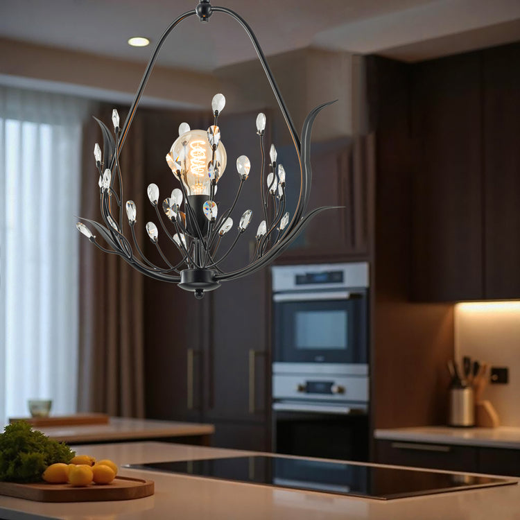 Lia 1-Light Kitchen Pendant Light with Crystal Accents