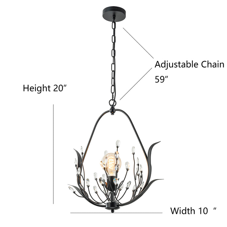 Lia 1-Light Kitchen Pendant Light with Crystal Accents