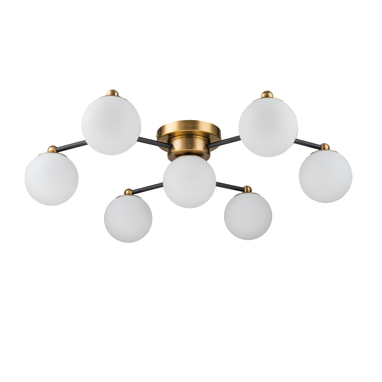 Enzo 7-Light Modern Farmhouse Semi Flush Mount Ceiling Light with Globe Glass Shades Oil Rubbed Bronze Finish