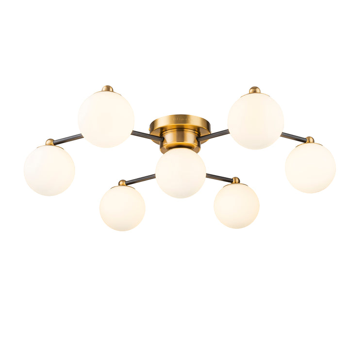 Enzo 7-Light Modern Farmhouse Semi Flush Mount Ceiling Light with Globe Glass Shades Oil Rubbed Bronze Finish