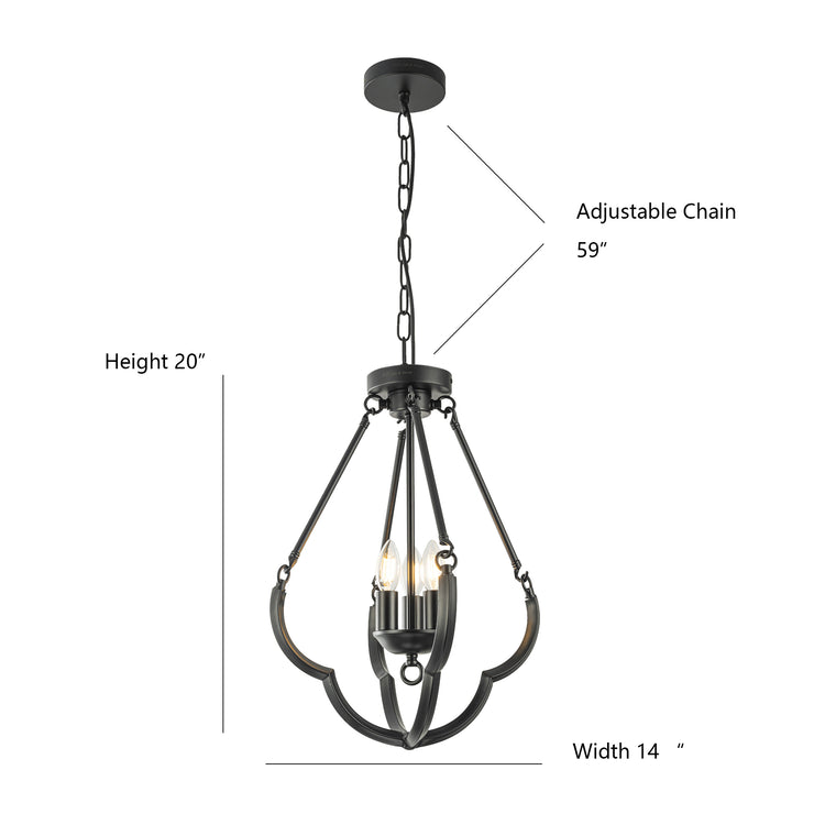 Kenza 3-Light Farmhouse Lantern Chandelier Ceiling Light