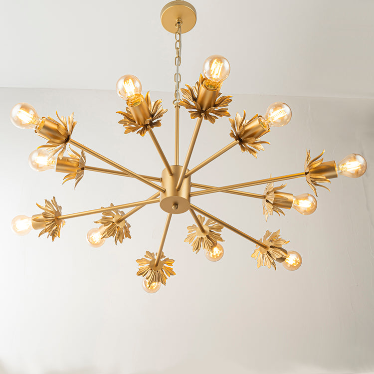 Lucia 12-Light Gold Modern Linear Sputnik Chandelier