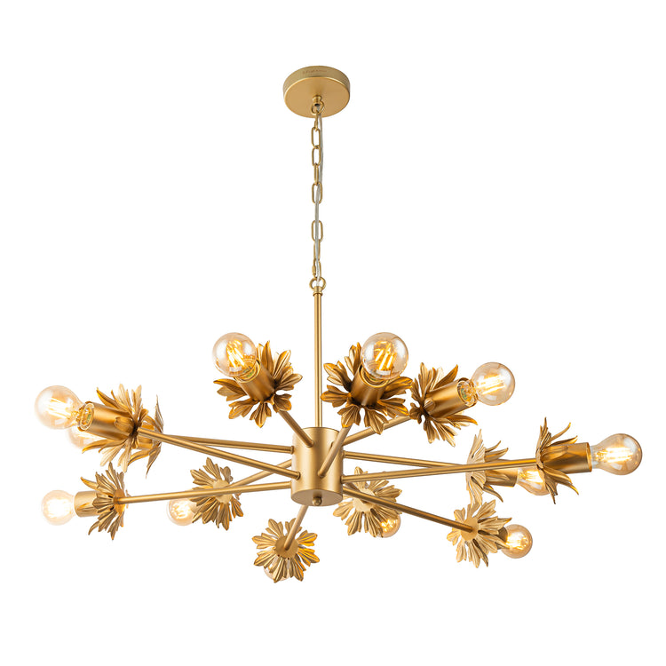 Lucia 12-Light Gold Modern Linear Sputnik Chandelier