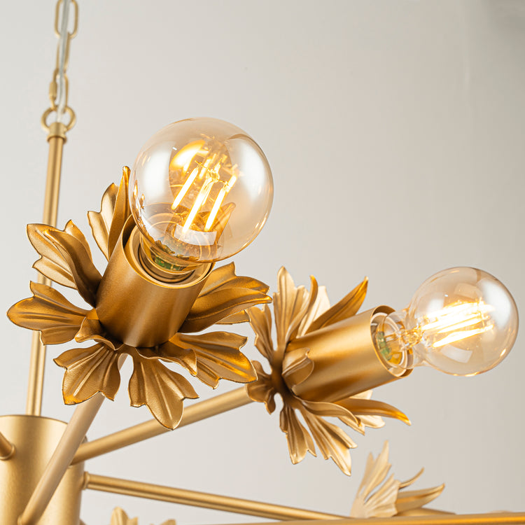 Lucia 12-Light Gold Modern Linear Sputnik Chandelier