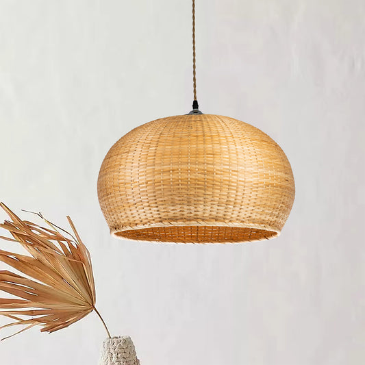 Rattan Dome Shape Pendant Light