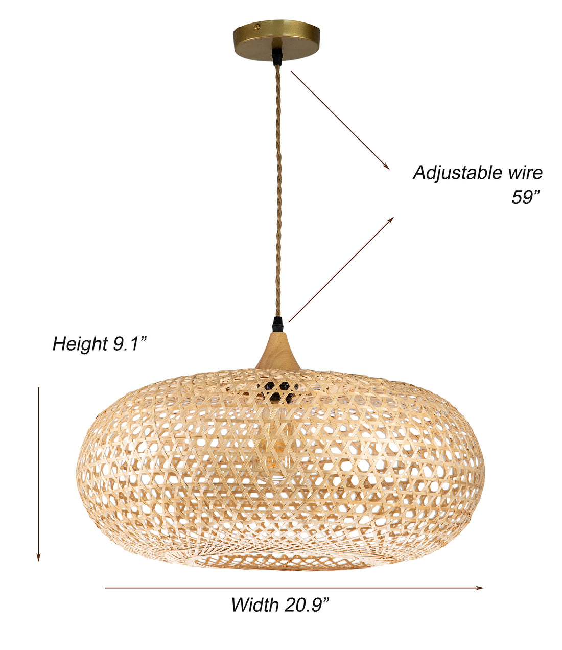 Wicker Rattan Pendant Light