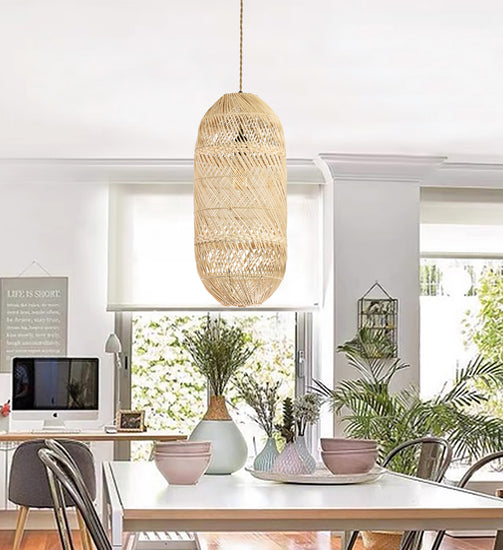 Natural wicker 2024 pendant light